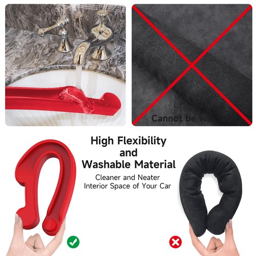 Car Seat Gap Filler Set of 2, Soft Foam Multifunctional Seat Side Gap Filler with Organizer & Hook Function, 3in1 Gap Stopper Universal Fit Car SUV Truck Fill The Gap Between Seat & Console（Red）