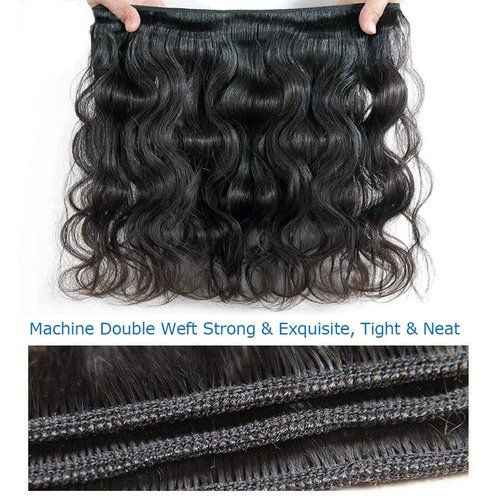 Body Wave Bundles with Closure Brazilian Human Hair 3 Bundles with Closure(18 20 22+16) Body Wave 100% Unprocessed Virgin Hair Bundles with 4x4 Lace Closure Free Part Natural Color Body Wave