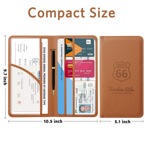 CoBak Car Registration and Insurance Holder - Vehicle Glove Box Car Organizer,Auto Truck Comparment Accessories Case with Magnetic Closure for Driver License,Cards
