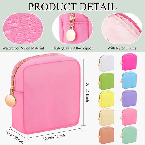 Paterr 50 Pieces Nylon Make up Pouch Bag Bulk Mini Cosmetic Bag with Zipper Travel Small Makeup Pouch Organizer End of the Year Gifts Bulk for Women