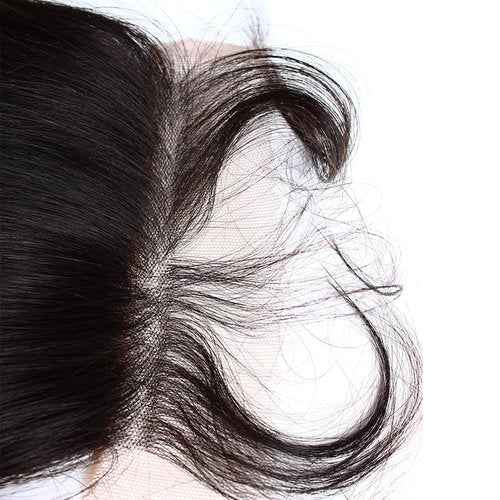 ELIHAIR Silk Base Closure Hair Pieces Brazilian Virgin Human Hair Top Closures with Baby Hair 4 * 4" Free Part Natural Color Straight 12"