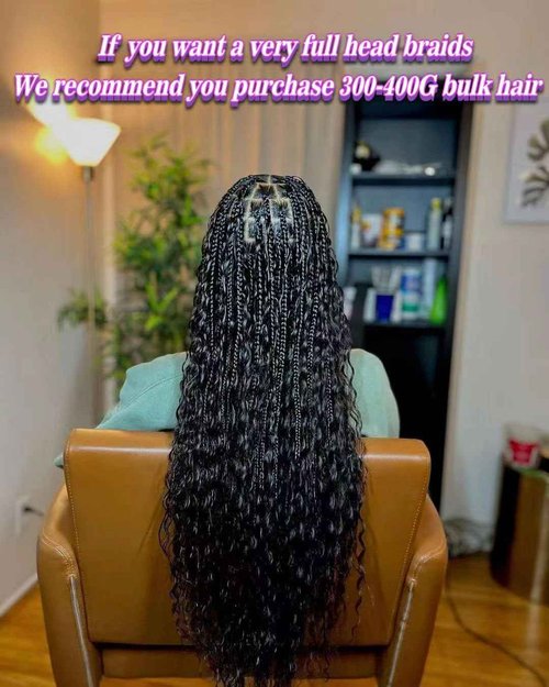 26 IN Human Braiding Hair for Boho Braids Curly Human Hair Braiding Hair Wet and Wavy Water Wave Bulk Human Hair for Braiding 2 Bundles/Pack (Total 100G)