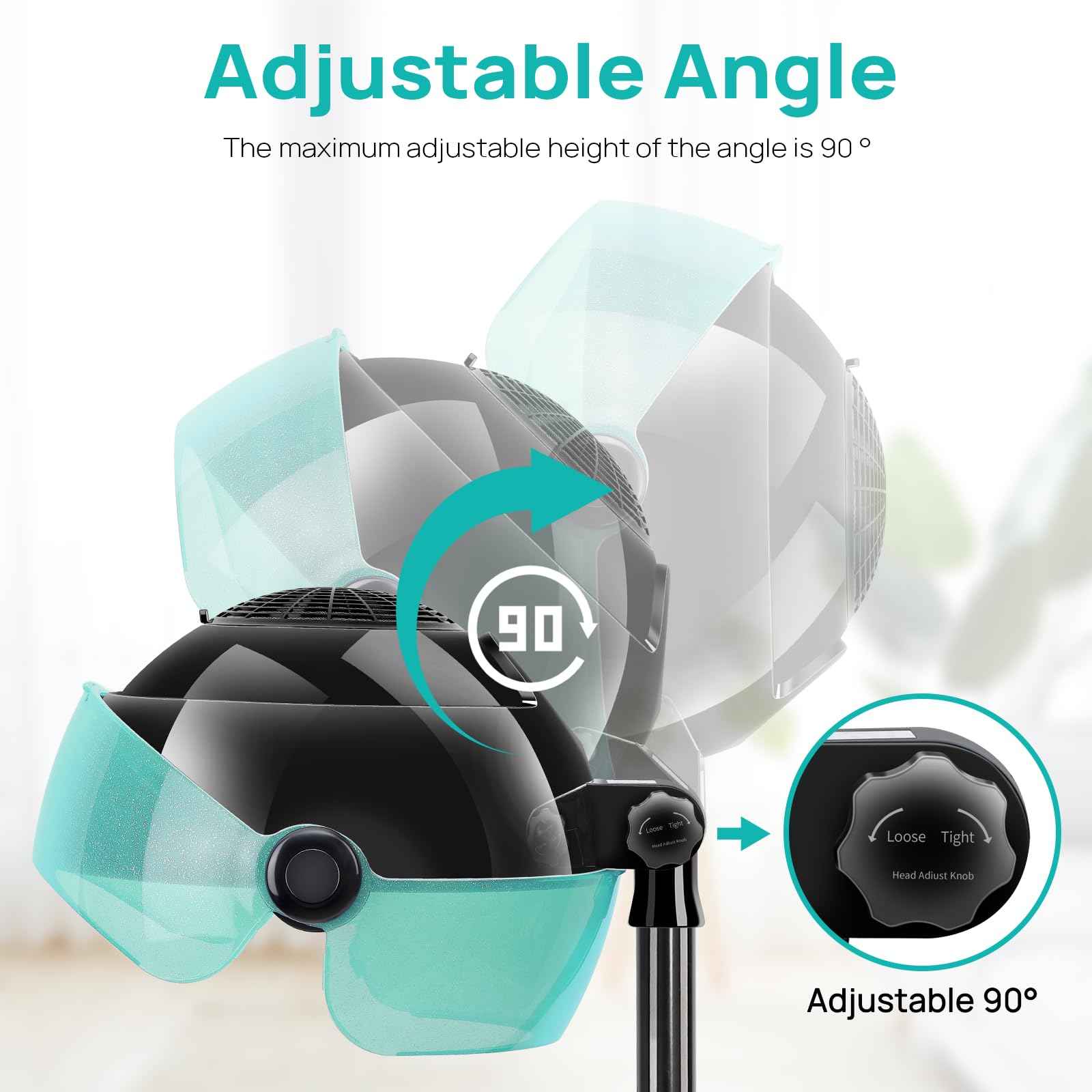 Hooded Hair Dryer, Professional Hood Dryer on Wheels, Standing Hair Dryer with Touch Controls, 3 Settings for Salon and Home Use, 1500W