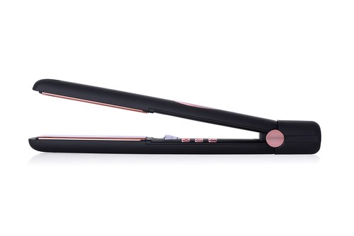 Sleek'e Professional Titanium Hair Straightener/Flat Iron for All Hair Types - 1-Inch Floating Plates with Negative Ion Booster for Shinier Hair (Black)