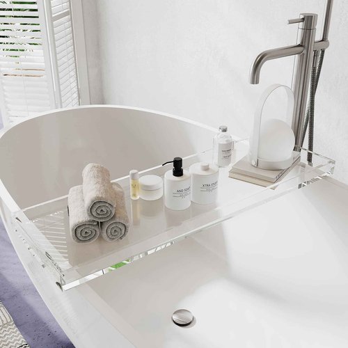 Clear Acrylic Bathtub Tray – Waterproof & Stylish Bath Caddy | Luxury Tub Tray for Relaxation (29.9" x 7.87" x 1.18")