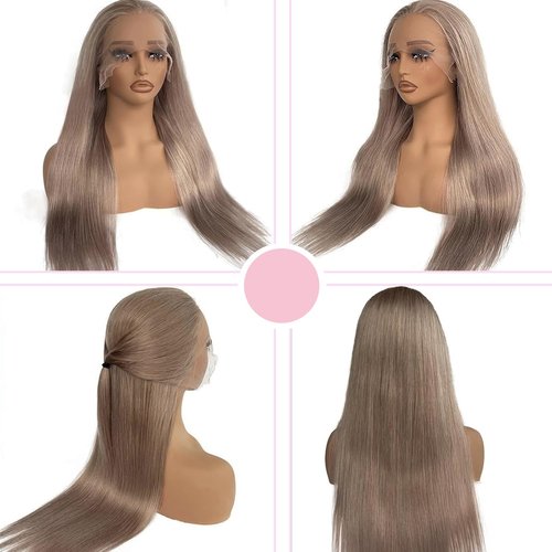 Valiilo Ash Blonde Wig Human Hair 13x6 Lace Front Wig Pre Plucked 18 Inch Glueless Wig Colored Human Hair for Women