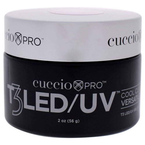 Cuccio Pro T3 LED/UV Cool Cure Versatility Gel - Controlled Levelling - Incredibly Flexible - Strong Adhesion - Thick Viscosity - Fast Application - Quick Cure - Pink - 2 Oz Nail Gel