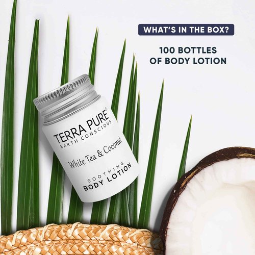 Terra Pure White Tea & Coconut Lotion, Travel Size Hotel Amenities, 1 oz. (Case of 100)