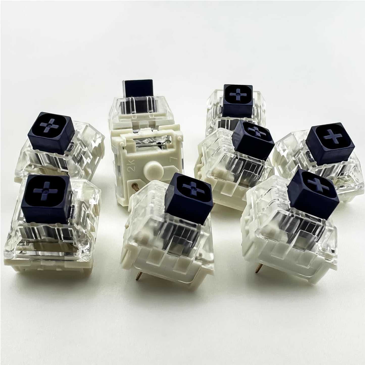 Zjmehty Kailh Box Navy Switches for Mechanical Gaming Keyboard,3-Pin 60gf Clicky/Factory Lubed/IP56 Dust&Waterproof Switches(Kailh Box Navy,72Pcs)
