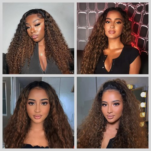 1B/30 Deep Wave Transparent Lace Frontal Closure Ear To Ear Ombre Frontal 12A Unprocessed Brazilian Virgin Human Hair #1b/30 Pre Plucked with Baby Hair (20inch)