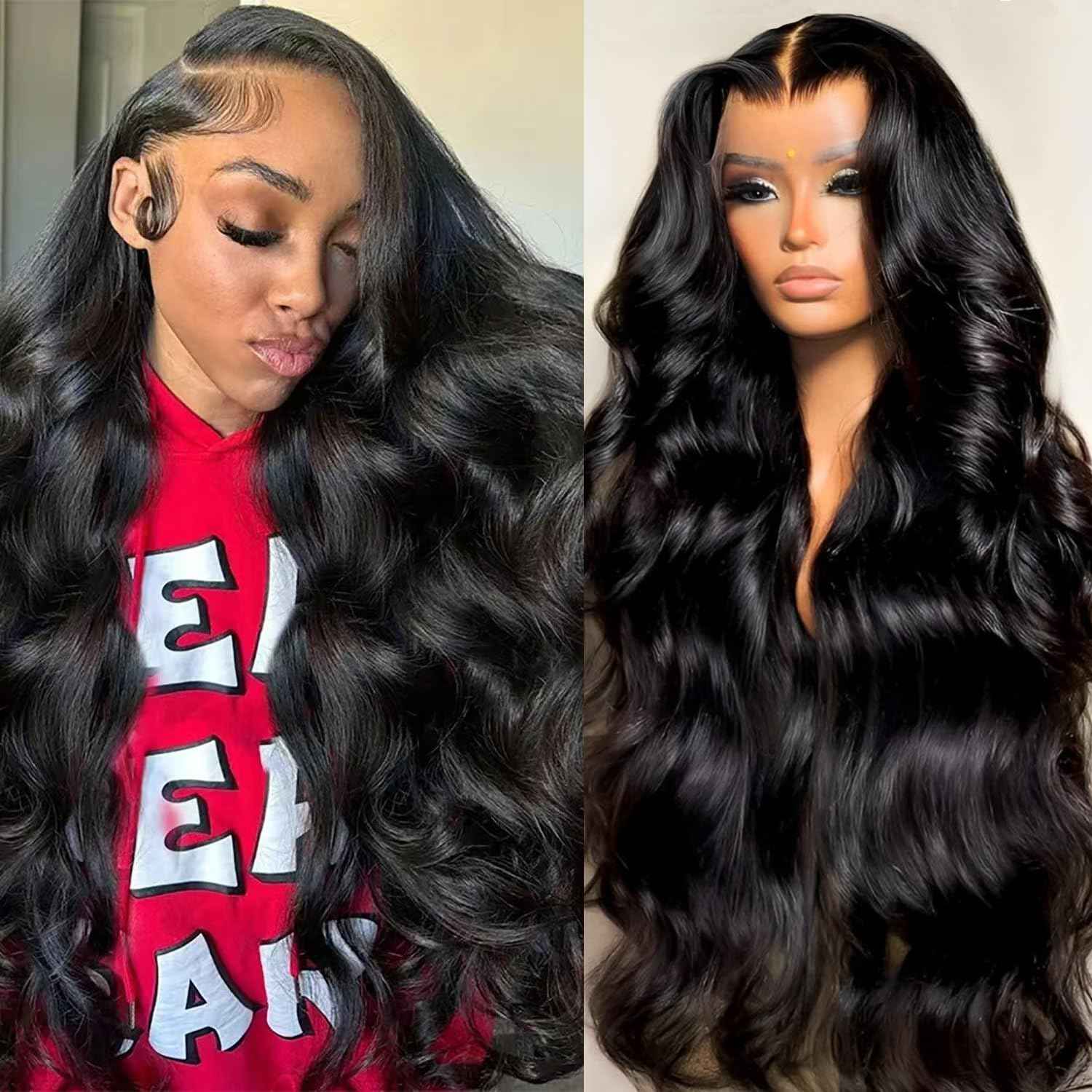 Holiden Body Wave Lace Front Wigs Human Hair Pre Plucked 100% Real Human Hair Wig 250 Density 13x5 HD Transparent Lace Frontal Wigs 28 inch for Black Women