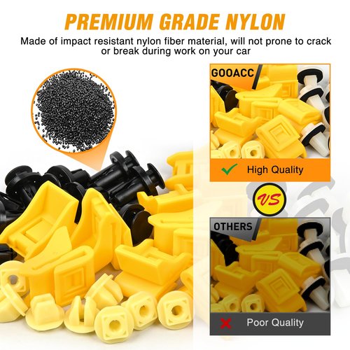 GOOACC 40Pcs Bumper Grommet and Rear Bumper Retainer Assortment Compatible for Nissan & Infiniti, Replace 63846-5V000 63846-5V000 01553-09241 85099-1MA0A