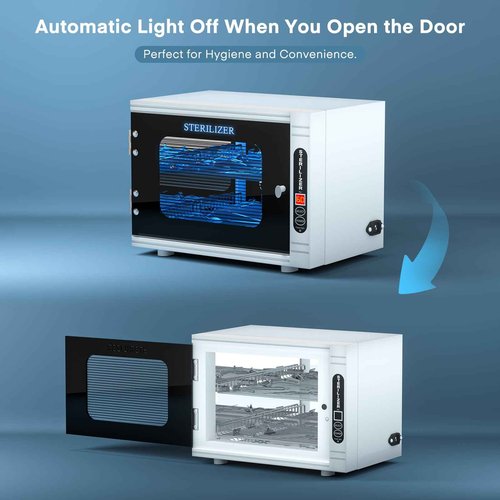 Yofuly Sterilizer for Esthetician, 12L Large Sterilizer for Nail Tools, Multi-Functional Nail Cleaning Box, Large Capacity Cleaning Cabinet for Home Use, Barbers, Beauty Salons, and Spas