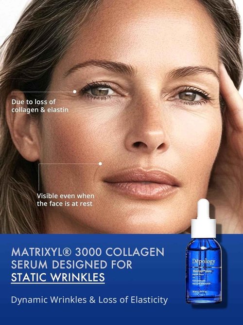 Depology Peptide Serum Duo, MATRIXYL® 3000 + Peptide Complex 10% Wrinkle Defense, Argireline™, Hydrating Face Serum Targets Dynamic Wrinkles