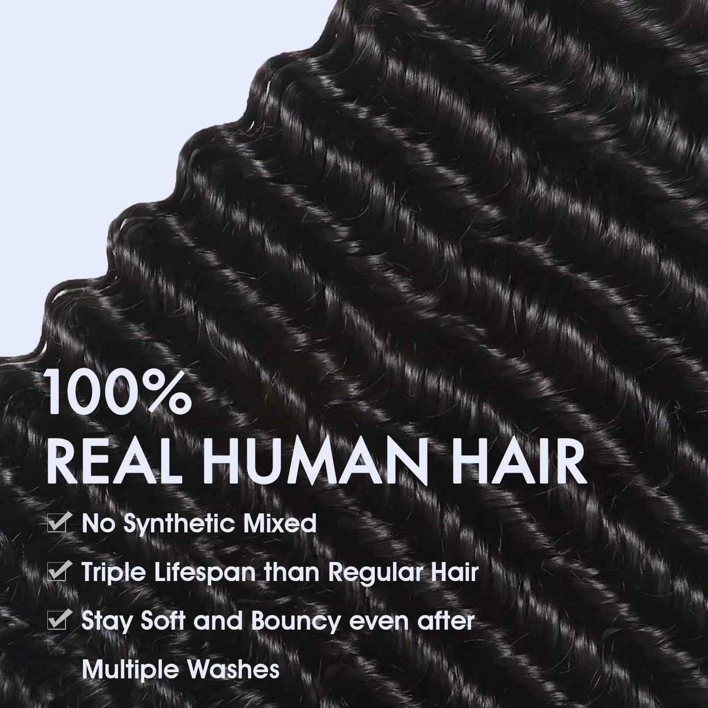 Human Hair Bundles 20 22 24 Inch Deep Wave Bundles Human Hair Curly 3 Bundle Deals 16A 100% Unprocessed Brazilian Raw Hair Weave Bundle Wet and Wavy Water Wave Human Hair Extensions Natural Black