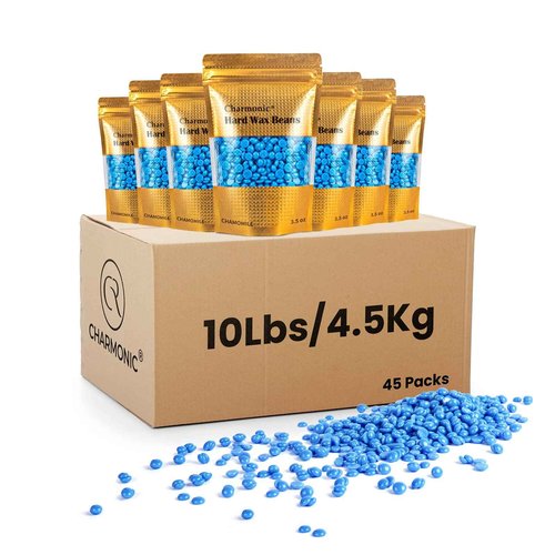 Charmonic Hard Wax Beads, 10lb, Bulk Hair Waxing Beads for Face, Eyebrow, Brazilian, Legs, Body and Bikini Hair Removal, Wax Beans, at Home Waxing Kit for Women & Men