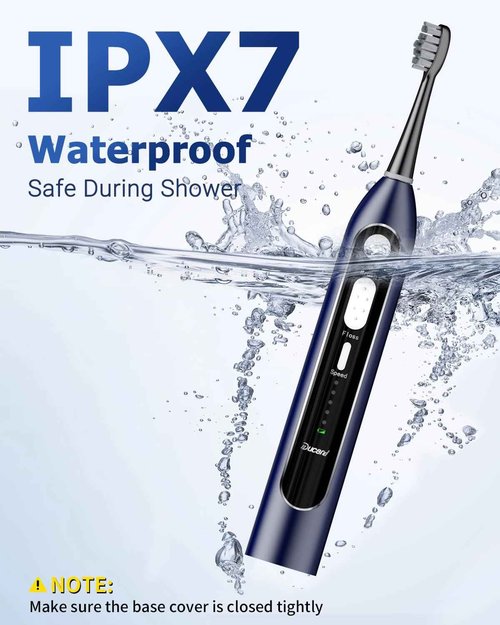 Electric Toothbrush with Water Flosser Combo: 3 in 1 Rechargeable Flossing Toothbrush for Adults, 3 Brush Modes & 5 Water Pressure, Portable&Whitening Dental Care, 500ML Cordless Brush Cleaning Kit