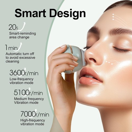 Facial Cleansing Brush Silicone Face Scrubber, Exfoliating Brush, Facial Massage Brush - for Gentle Exfoliation, Massage, Blackhead Removal and Makeup Removal