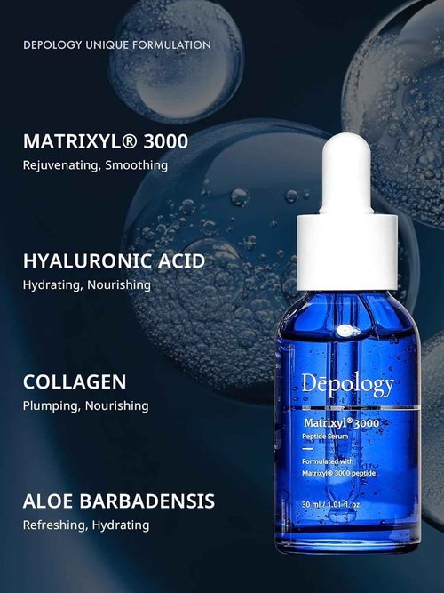 Depology Peptide Serum Duo, MATRIXYL® 3000 + Peptide Complex 10% Wrinkle Defense, Argireline™, Hydrating Face Serum Targets Dynamic Wrinkles