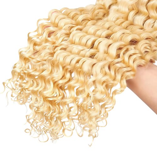 KODRHAR Brazilian Deep Wave Human Hair Bundles 20 22 24 Inch Deep Wave 3 Bundles Human Hair Hair Extensions Bundles 613 Color