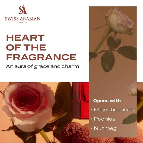 Swiss Arabian Rose 01 - Luxury Products From Dubai - Long Lasting, Addictive Personal EDP Spray Fragrance - Seductive Signature Aroma - 1.7 Oz