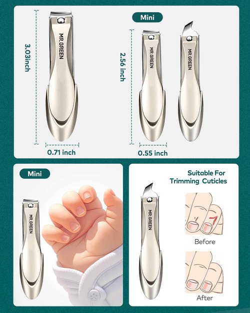 MR.GREEN 8-in-1 Manicure Set– Professional German Stainless Steel Nail Care Kit with Splash-Proof Nail Clippers, Toenail Clippers, Cuticle Tools, Travel Grooming Kit for Men & Women with Leather Case