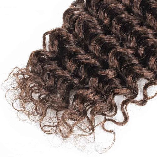 Raivide Color #4 Bundle Chocolate Brown Deep Wave Human Hair Bundles Brazilian Dark Brown Bundle Color #4 Loose Deep Bundles Human Hair 12 14 16 Inch