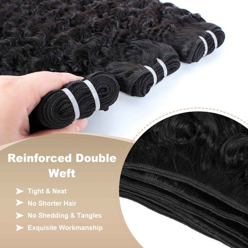 Burmese Curly Bundles Human Hair 16 18 20 Inch 100% Unprocessed Quick Weave 3c4a Deep Wave Bundles with Spiral Curly End Real Human Hair Extensions 12A Burmese Curly Human Hair Bundles Natural Black