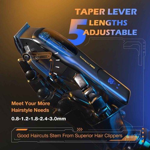 Professional Hair Clippers for Men- High Torque Brushless Motor with Diamond-Like Carbon Coating Ceramic Blade, Mens Cordless Hair Clippers Set for Barbers with Charging Base