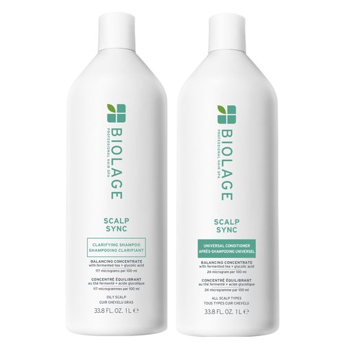 Biolage Scalp Sync Clarifying Shampoo & Universal Conditioner Set | Removes Residue, Buildup & Excess Oil | Paraben & Silicone Free | For Oily Hair & Scalp | Vegan