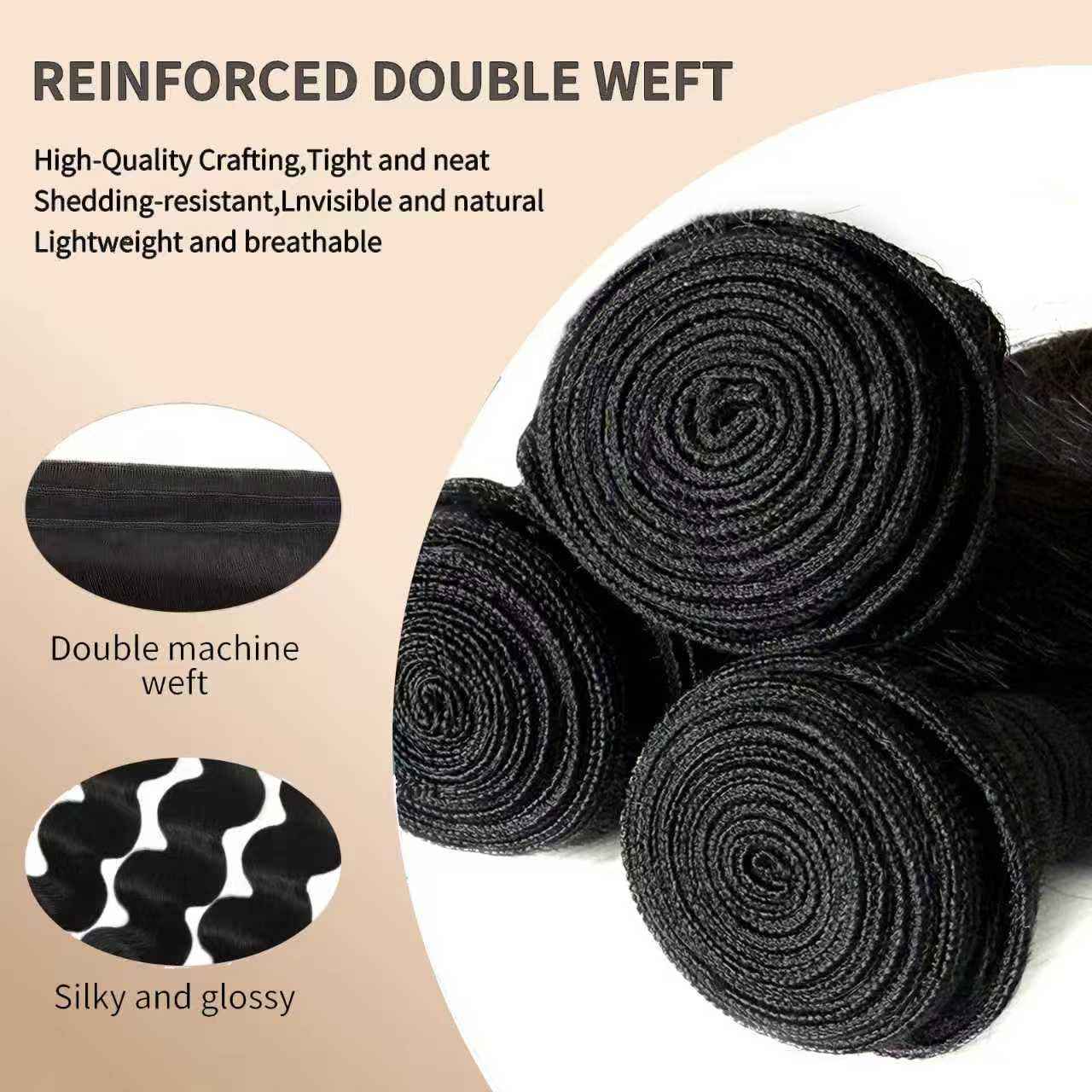 12A Unprocessed Brazilian Human Hair Body Wave human hair bundles 3 Bundles 14 16 18 Inch 300g/Pack Natural Black soft Smooth Double Weft Quick Weft Extensions for Women