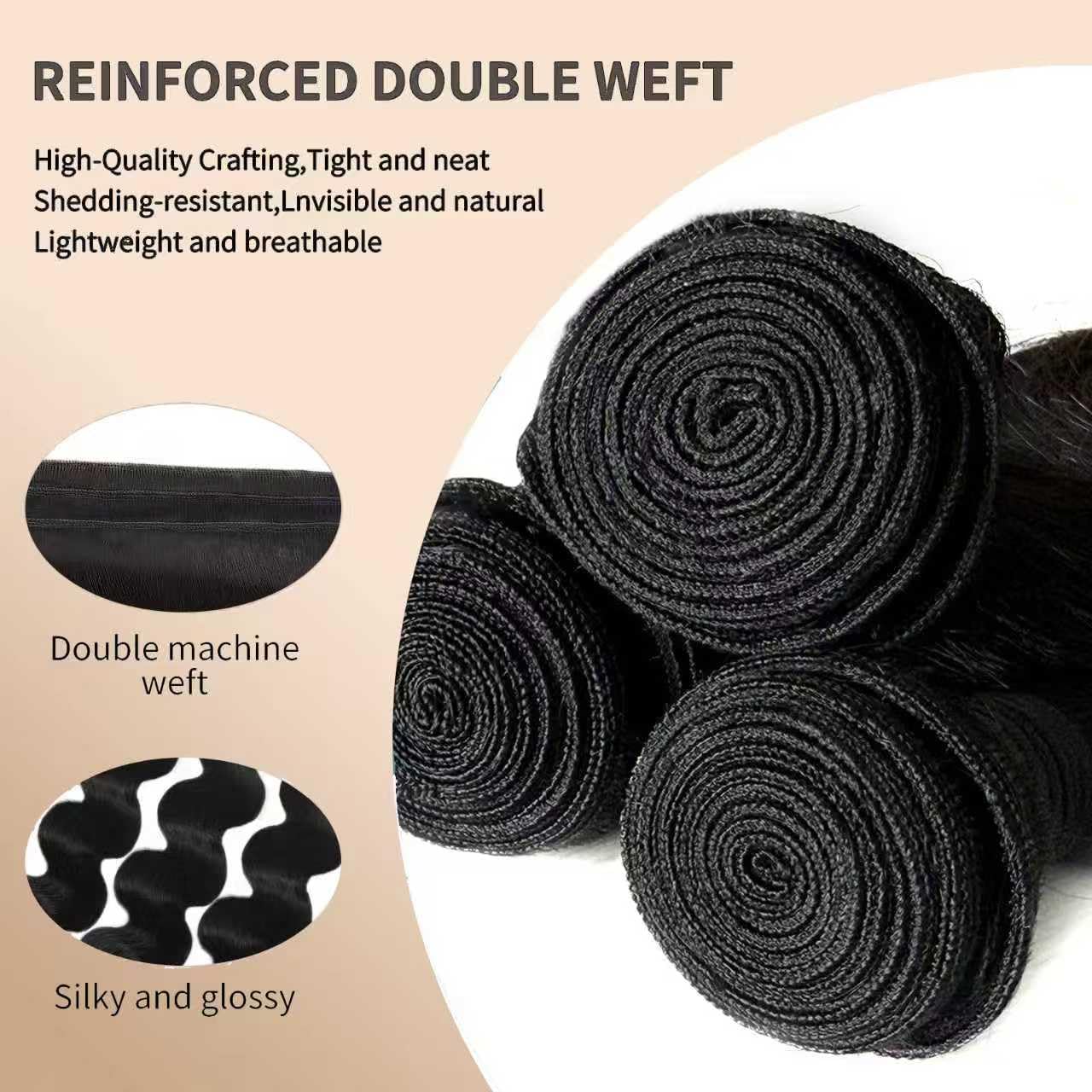 12A Unprocessed Brazilian Human Hair Body Wave human hair bundles 3 Bundles 20 22 24 Inch 300g/Pack Natural Black soft Smooth Double Weft Quick Weft Extensions for Women