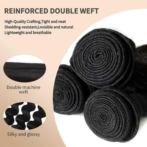 12A Unprocessed Brazilian Human Hair Body Wave human hair bundles 3 Bundles 18 20 22 Inch 300g/Pack Natural Black soft Smooth Double Weft Quick Weft Extensions for Women