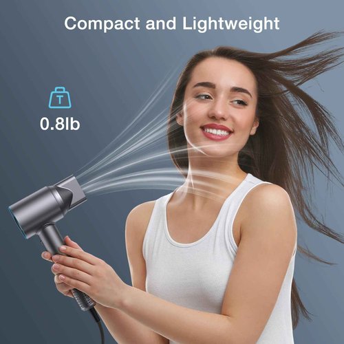 VivaEase Hair Dryer, 1400W Professional High Speed Hairdryer for Fast Drying, 500 Million Negative Ionic Hair Dryer, 3 Speeds and 5 Temps with HD Display, Low Noise Blow Dryer for Home Salon