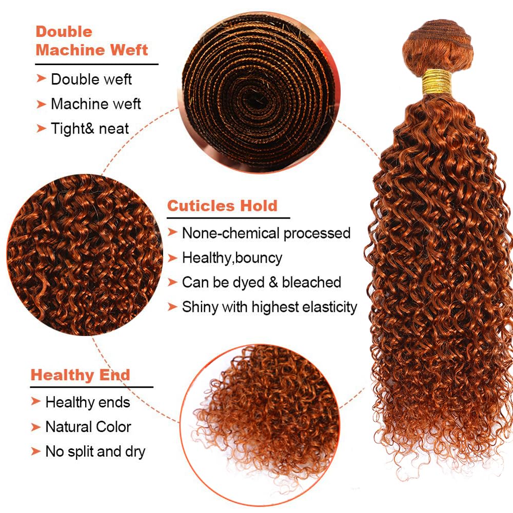 Ginger Bundles Human Hair 350 Kinky Curly Bundles Ginger Orange Curly Bundle Human Hair 30 30 30 inch 300g