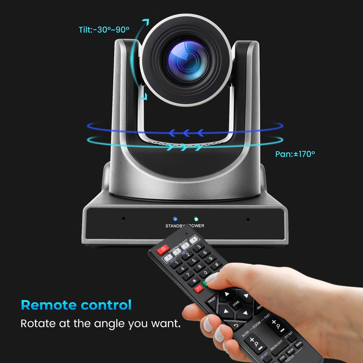 ADKIDO Ptz Camera Bundle, PTZ Controller with 30X Optical Camera with 3G-SDI,USB and 4D Joystick Controller with 5-inch LCD Screen for Live Streaming and Church