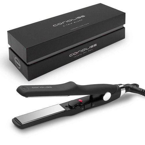 CORIOLISS C Trip Mini | Hair Straighteners for Women | Titanium| Flat Iron | Professional with Temperature Control (Black Soft Touch)