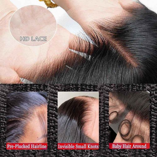Deep Wave Lace Front Wigs Human Hair 200% Density 13X4 Lace Front Wigs Human Hair Pre Plucked HD Lace Frontal Wigs for Women 26inch Black Curly Wigs Human Hair