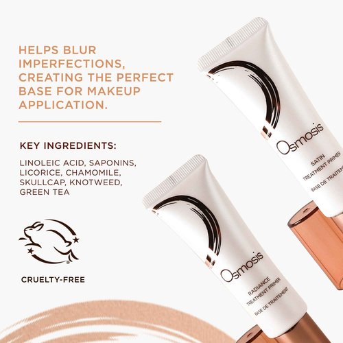 Osmosis Satin Treatment Face Semi-Matte Primer, Makeup Base, Easy to Blend Pore Filling Primer, Oily, Dry & Combination Skin, 1 Fl Oz