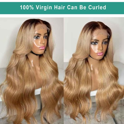 Munx 30 Inch Human Hair Wigs for Black Women 13x6 Deep Part HD Transparent Lace Front Wig Bleached Knots Pre Plucked Glueless Honey Blonde Lace Front Wigs Bleached Knots