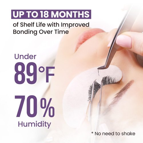 Professional K Beauty Eyelash Extension Adhesive - 1-3 Sec Fast Drying Time - Super Strong - Sensitive for Extensions - Black - 0.35 oz