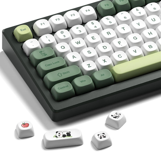 XVX MOA Profile Matcha Panda PBT Dye-Sub Keycaps Set, 143-Key Green & Creamy Keycaps for Mechanical Keyboards (Compatible with 61/64/68/84/87/100/104/108 Cherry MX Switches)