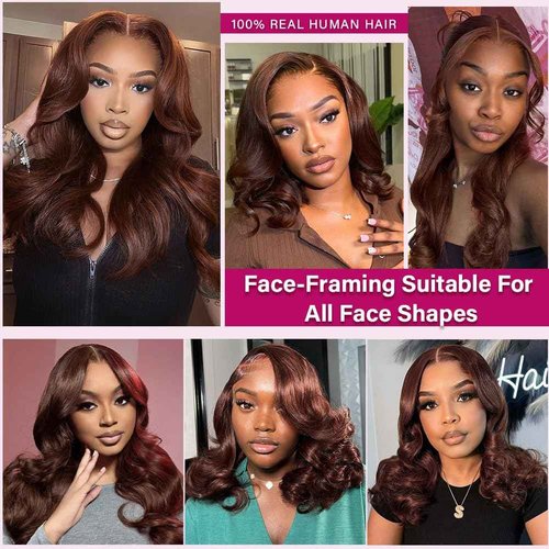 Ailwelia Chocolate Brown 5x5 Body Wave Bob Wig Human Hair Wear And Go Glueless Bob Wig Human Hair For Black Women 5x5 Hd Lace Closure Wigs 200 Density Bob Wig With Baby Hair 18 Inch