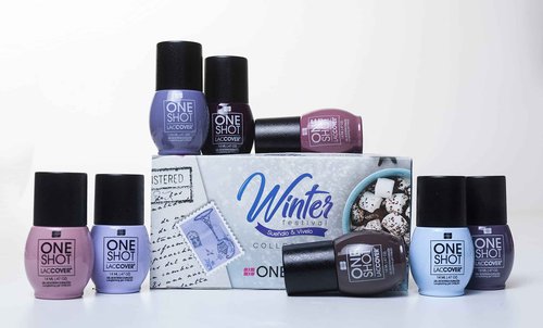 LACCOVER ONE SHOT - NAIL POLISH GEL SET WINTER COLLECTION, 8 COLORS, 1/2 Fl Oz each one, by NAIL FACTORY