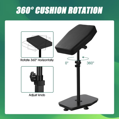 BARBALL Black Tattoo Armrest Stand Adjustable Height, Professional Design and Sturdy Base
