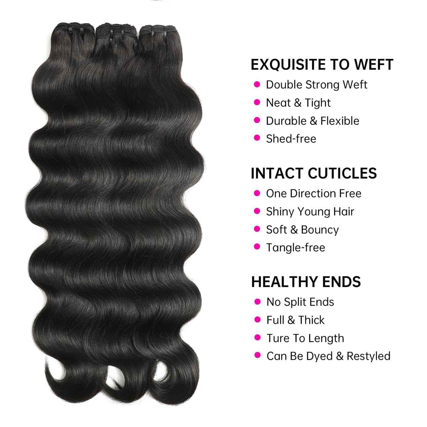 Human Hair Bundles 12A Body Wave 100% Unprocessed Brazilian Virgin Hair Extensions 4 Bundles Human Hair 16 18 20 22 Inch Natural Black Bundles Human Hair Weave for Women
