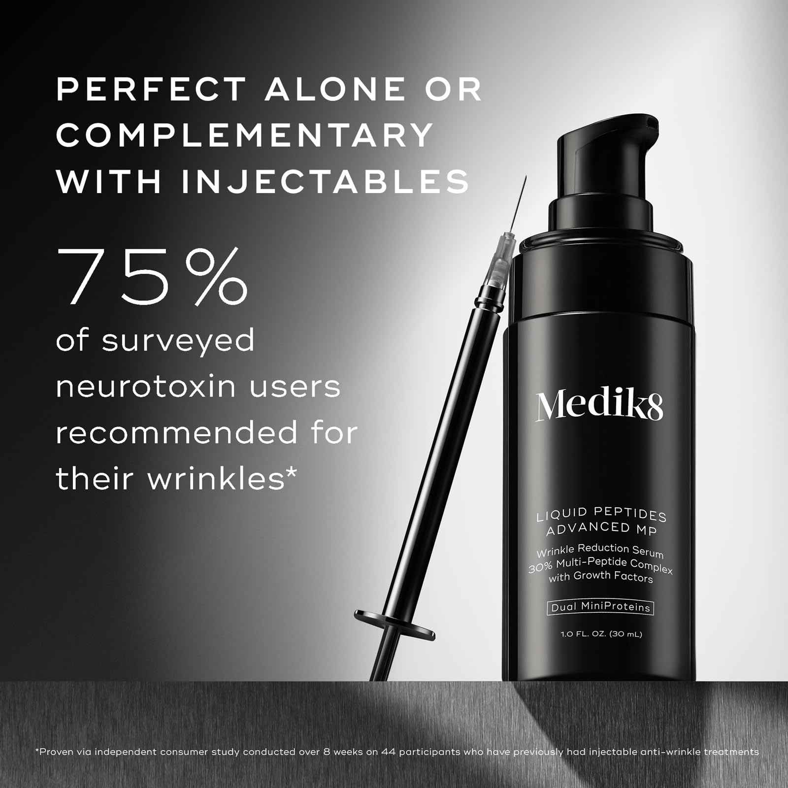 Medik8 Liquid Peptides Advanced MP - Peptide Serum - Face Serum for Wrinkle Reduction - Hydrating and Supports Collagen, Hyaluronic Acid - 1 oz