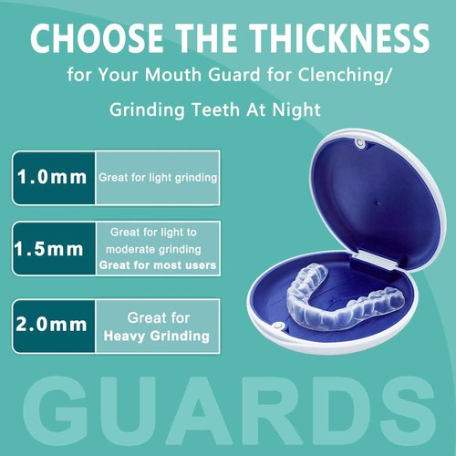 Mouth Guard for Grinding Teeth at Night, Bite Guard for Teeth Clenching Nighttime for TMJ Relief, Nightguard for Adult and Kids, 1 Pack