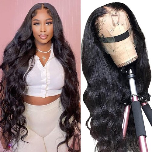 Body Wave Lace Front Wigs Human Hair 180% Density 13x4 HD Lace Frontal wigs Human Hair 32 Inch Transparent Lace Glueless Wigs Pre Plucked with Baby Hair