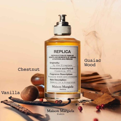 Maison Margiela - Replica - By the Fireplace Eau de Toilette - Warm & Spicy Fragrance - With Chestnut, Wood & Vanilla - 1.0 Fl Oz